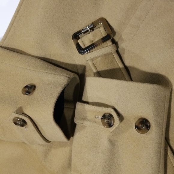 Burberry London Camel "Heronsby" Wool 78% Cashmere 22% Oversized Wrap Coat - Picture 6 of 17